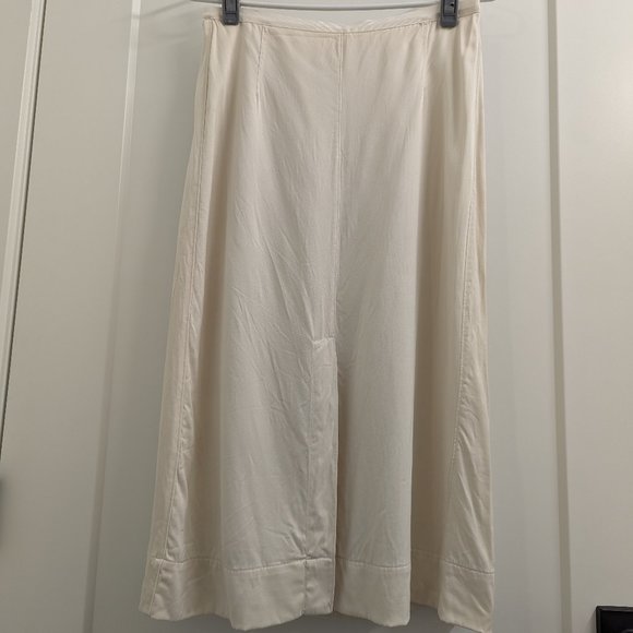 Uniqlo Satin Midi Skirt - Off White - Picture 2 of 4